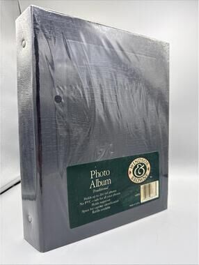 WINDSOR BROWNE Black Faux Crocodile Photo Album Binder 4" x 6" 204 Vintage